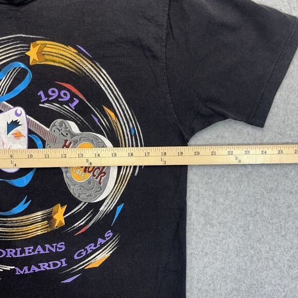 VTG Hard Rock Cafe New Orleans Mardi Gras 1991 T-Shirt Adult Large L Black USA - Picture 9 of 10